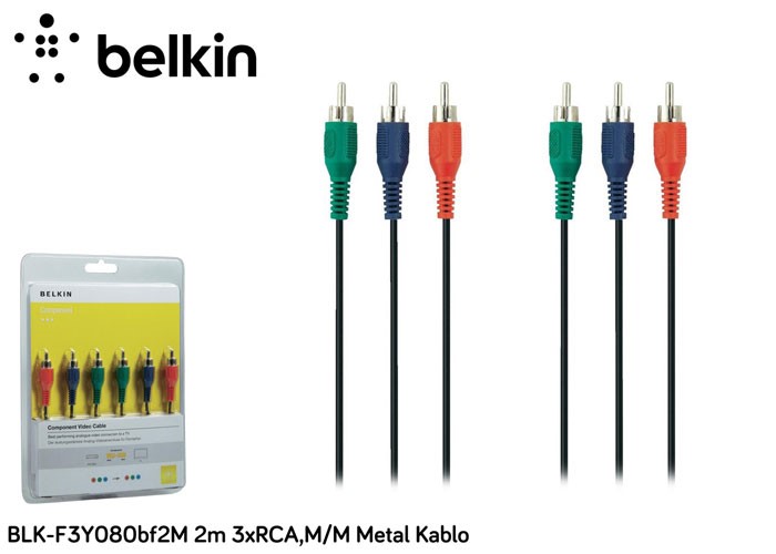 BELKIN BLK-F3Y080BF2M 2M 3XRCA,M-M METAL KABLO