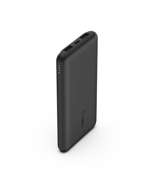 BELKIN 10K POWER BANK + USB-C 15W, CIFT USB-A, 15CM USB-A - C KABLO, SIYAH