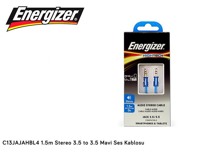 ENERGIZER C13JAJAHBL4 1.5M STEREO 3.5 TO 3.5 MAVI SES KABLOSU