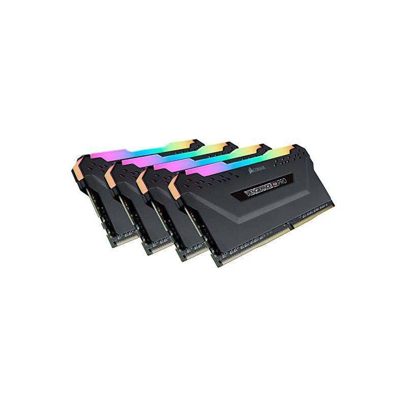 CORSAIR CMW64GX4M4E3200C16 64GB (4X16GB) DDR4 3200MHz CL16 VENGEANCE RGB PRO SOGUTUCULU DIMM BELLEK BLACK