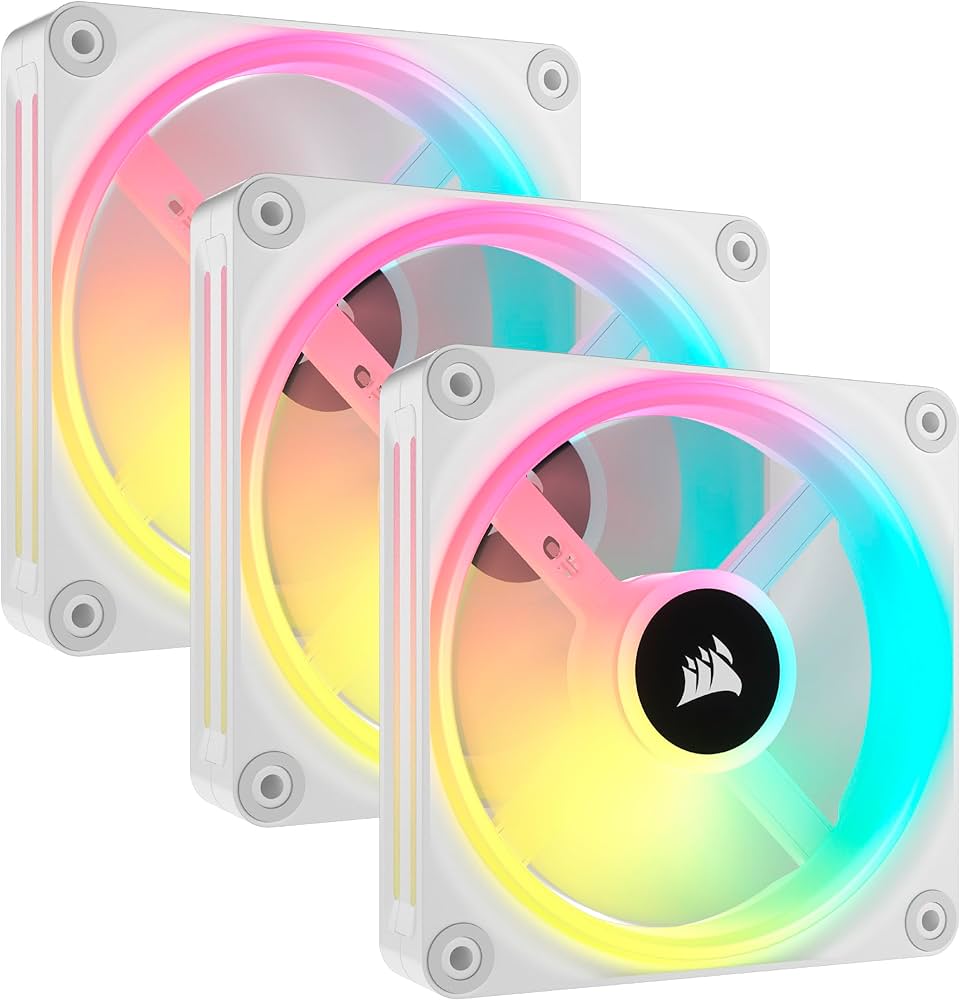 CORSAIR FAN - CO-9051006-WW iCUE LINK QX120 RGB 120mm 3*PWM PC Fans Starter Kit with iCUE LINK System Hub White