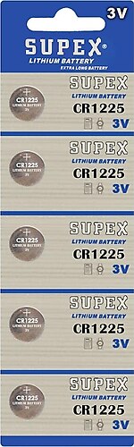 SUPEX CR1225-C5 3V LITYUM DUGME PIL 5'LI PAKET