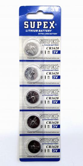 SUPEX CR1620-C5 3V LITYUM DUGME PIL 5'LI PAKET