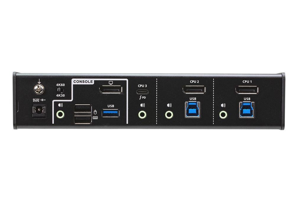 ATEN CS1953-AT-G 3 PORT USB-C DISPLAY PORT HYBRID KVMP SWITCH