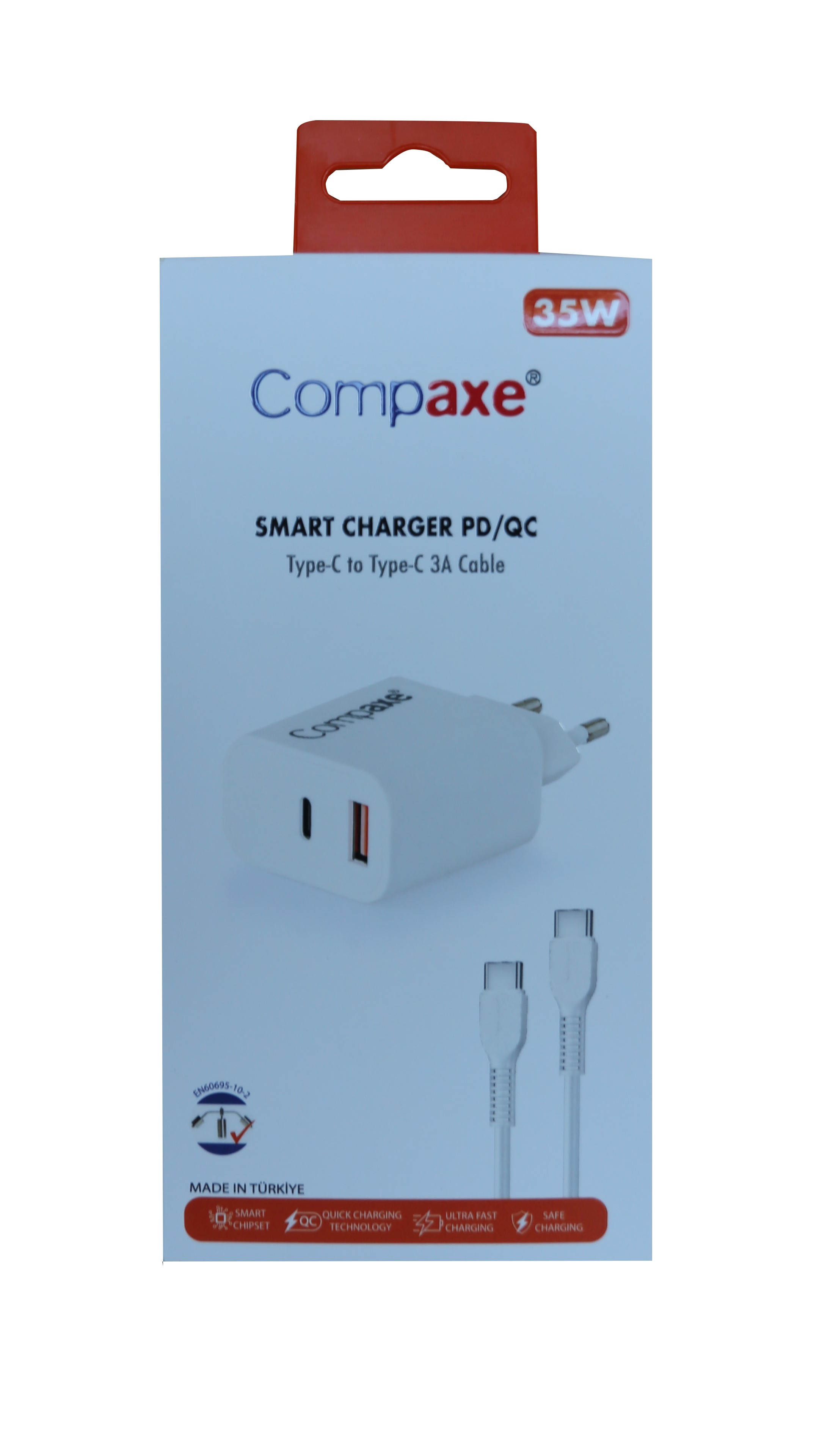 COMPAXE CTA-350TT  35W 5V 3A PD-QC+ TYPE-C TO TYPE-C  SARJ KABLOSU