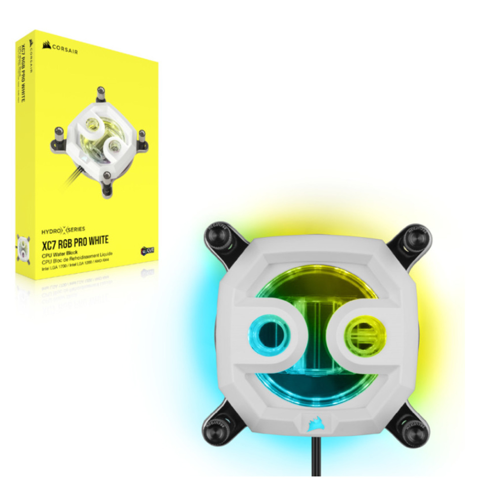 CORSAIR CX-9010016-WW HYDRO X SERIES XC7 RGB PRO CPU WATER BLOCK (1700-1200-AM4) — WHITE