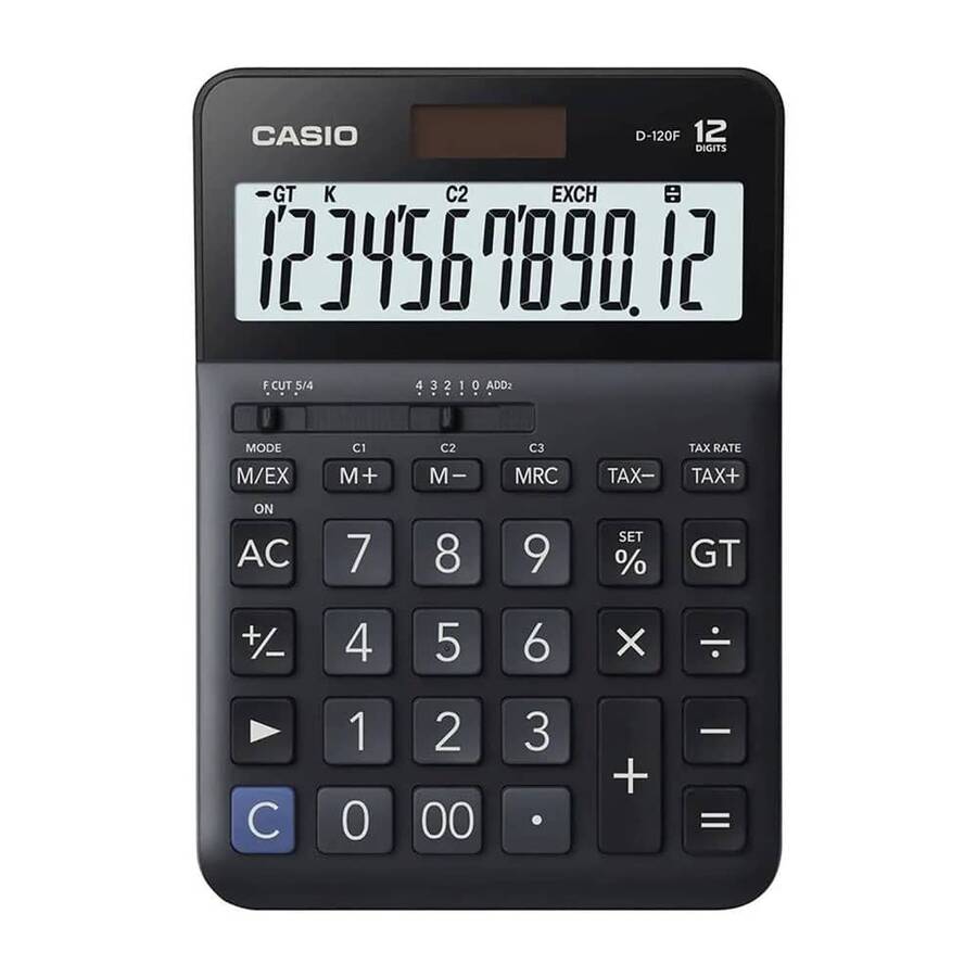 CASIO D-120F 12 HANE MASA USTU HESAP MAKINESI