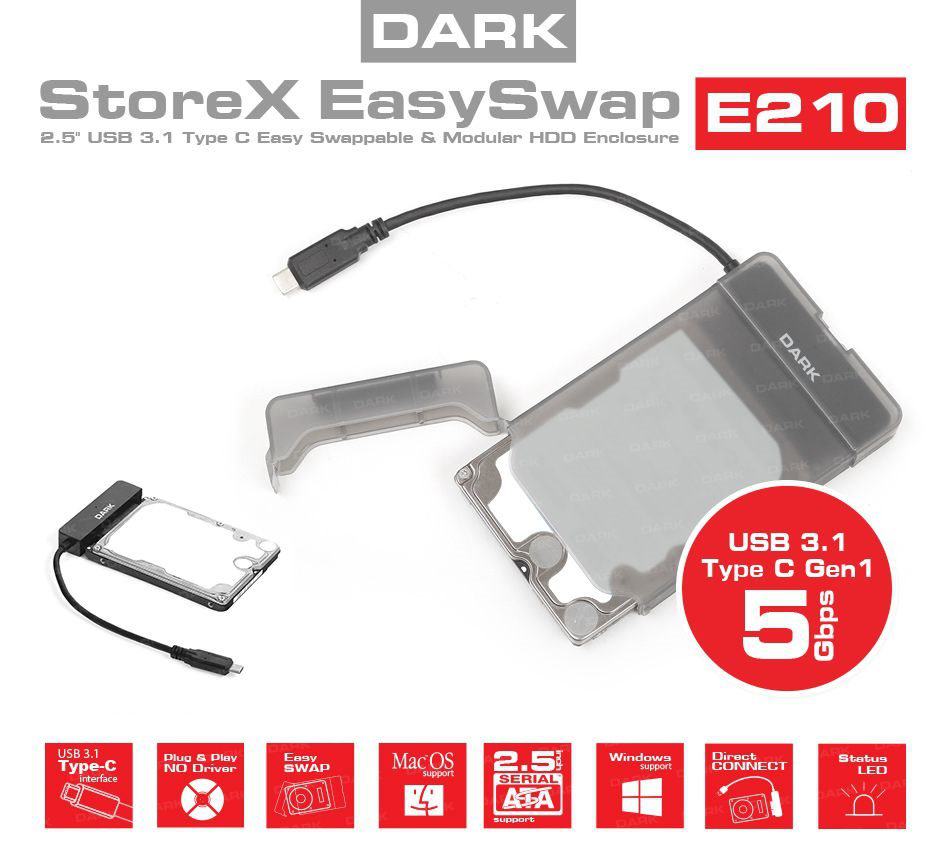 DK-AC-DSE210 DARK 2.5 INC SATA HARDDISK KUTUSU