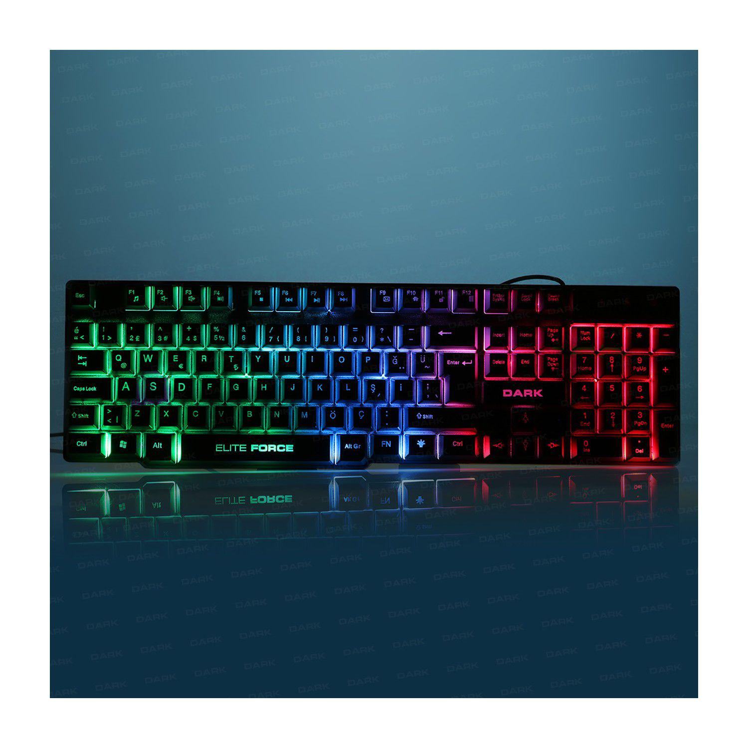 DARK ELITE FORCE MEKANIK HISLI RGB USB KABLOLU Q KLAVYE (DK-AC-GK1000)