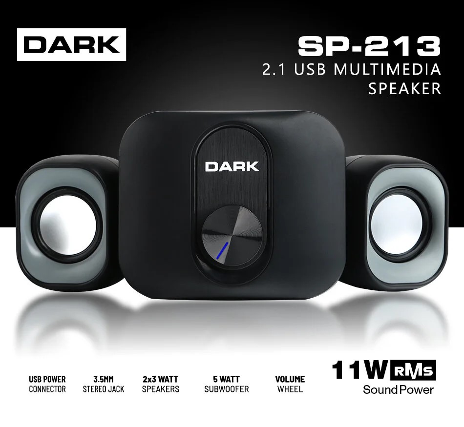 DARK DK-AC-SP213 TOTAL 11W RMS 2+1 USB SPEAKER