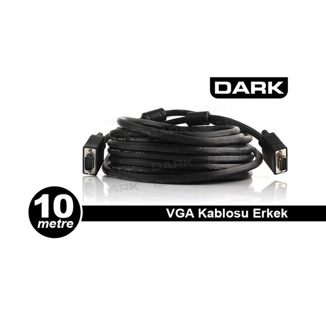 DARK 10M FERRIT CORE EMI-RFI FILTRELI VGA KABLO