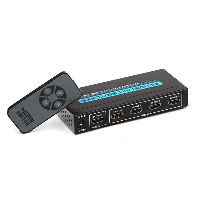 DARK 4 GIRIS - 1 CIKIS KUMANDALI HDMI 4K SWITCH