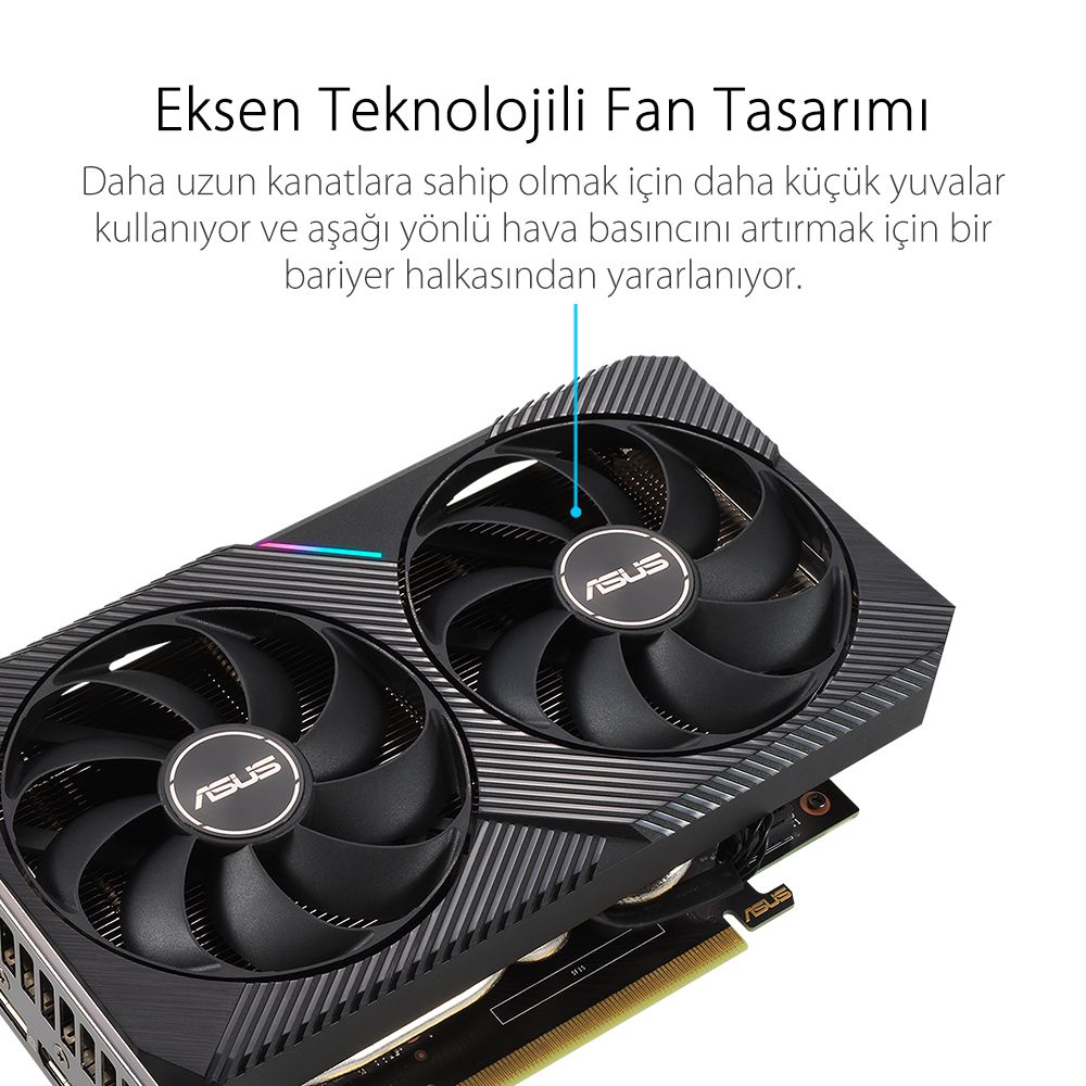 ASUS GEFORCE DUAL-RTX3060-12G-V2 12GB GDDR6 192BIT 1807MHZ OC HDMI 3XDP EKRAN KARTI