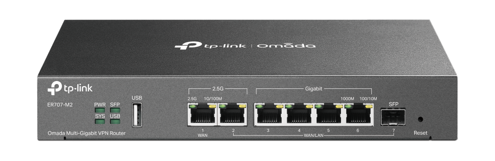 TP-LINK ER707-M2 GIGABIT MULTI-WAN OMADA 2X 2.5G PORT 6X WAN PORT SDN VPN ROUTER