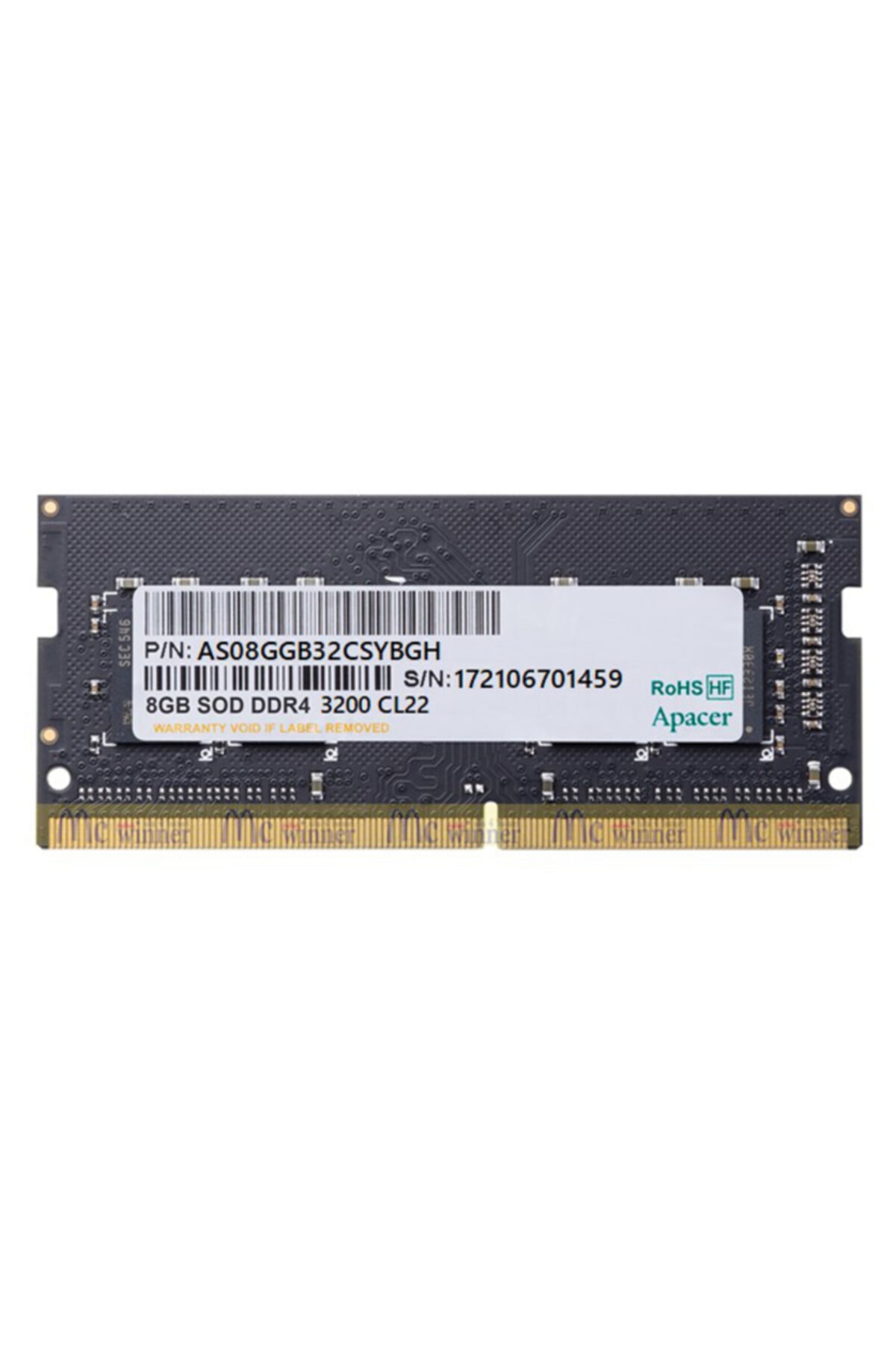 APACER 8GB (1X8GB) 3200MHZ CL22 DDR4 NOTEBOOK SODIMM RAM (ES.08G21.GSH)