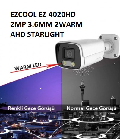 EZCOOL EZ-4020HD 2MP 3.6MM 2WARM AHD RENKLI GECE GORUSU