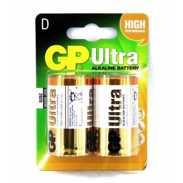 GP LR20 BUYUK BOY ULTRA ALKALIN PIL 2'LI PAKET GP13AU-U2 D BOY