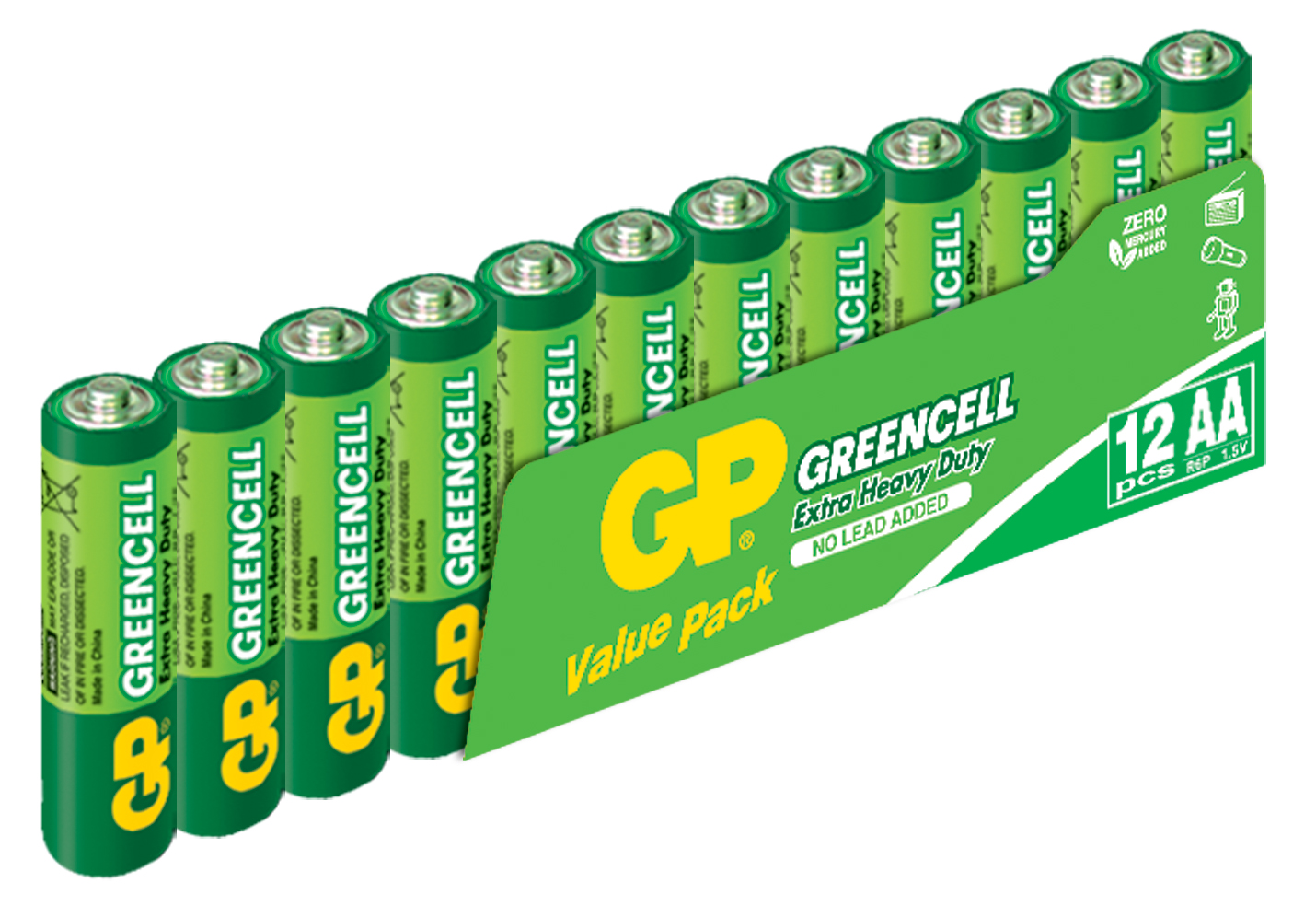 GP GREENCEL R6 AA BOY CINKO KALEM PIL 12'LI PAKET GP15G-VS12