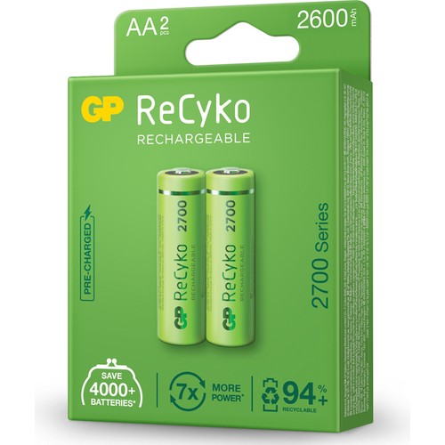 GP AA 2600 MAH SARJLI KALEM PIL 2'LI PAKET GP270AAHCEMTR-2GB