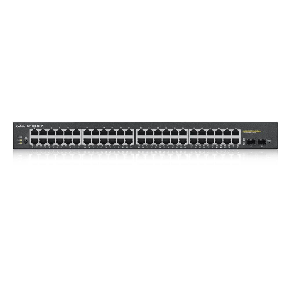 ZYXEL GS1900-48HP 48PORT -24X10-100-1000 POE+2XSFP48 PORT GIGABIT + 24PO