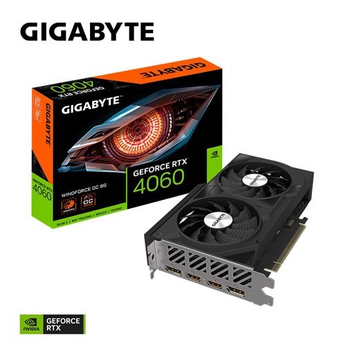 GIGABYTE VGA NVIDIA 8GB GDDR6 RTX4060 WINDFORCE OC GV-N4060WF2OC-8GD  1.0