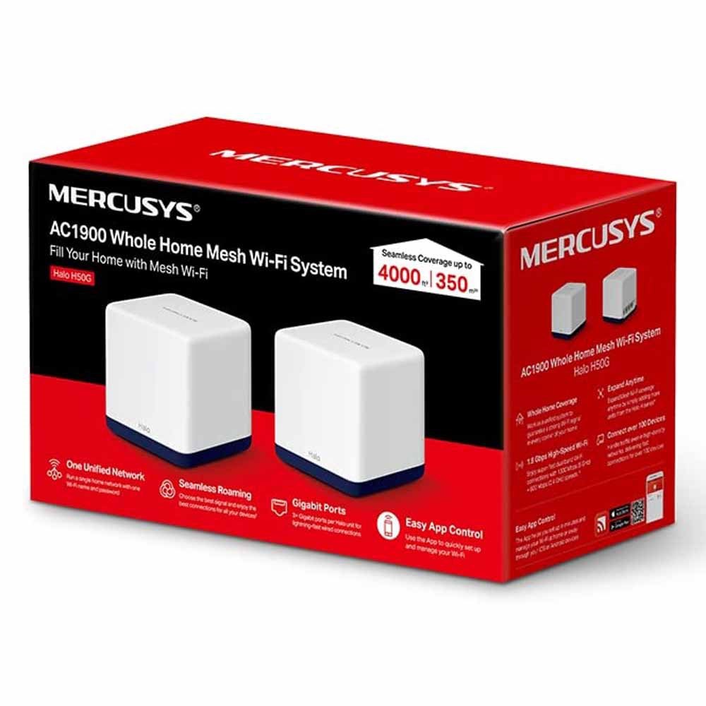 TP-LINK MERCUSYS HALO H50G 1900Mbps Mesh Menzil Genişletici(IKILI PAKET)