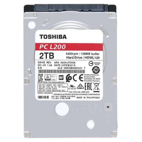 TOSHIBA L200 2.5" 2 TB 128MB SATA3 5400RPM (HDWL120UZSVA)