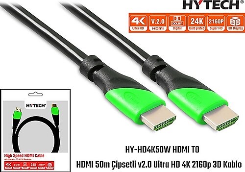 HYTECH HY-HD4K50W HDMI TO HDMI 50M CIPSETLI V2.0 ULTRA HD 4K 2160P 3D KABLO