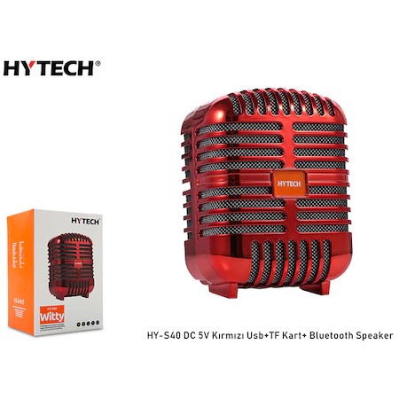 HYTECH HY-S40 DC 5V BLUETOOTH SPEAKER KIRMIZI USB+TF KART+