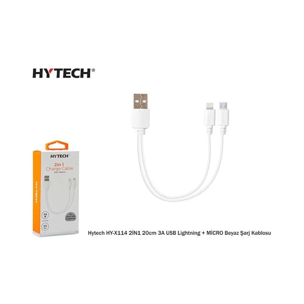 HYTECH HY-X114 2IN1 20CM 3A USB LIGHTNING + MICRO