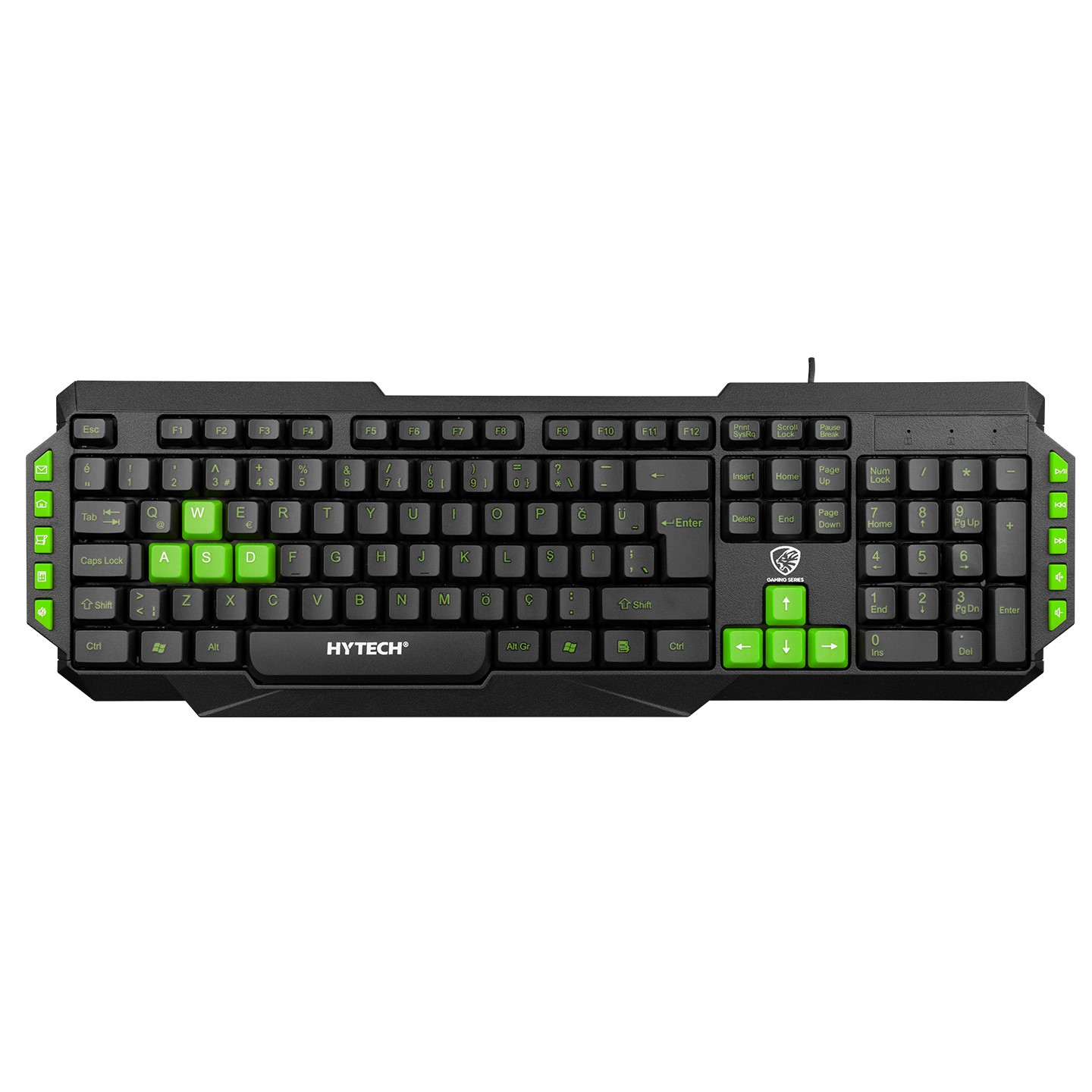 HYTECH HYK-46 GAMY SIYAH USB YESIL TUSLU Q GAMING OYUNCU KLAVYESI