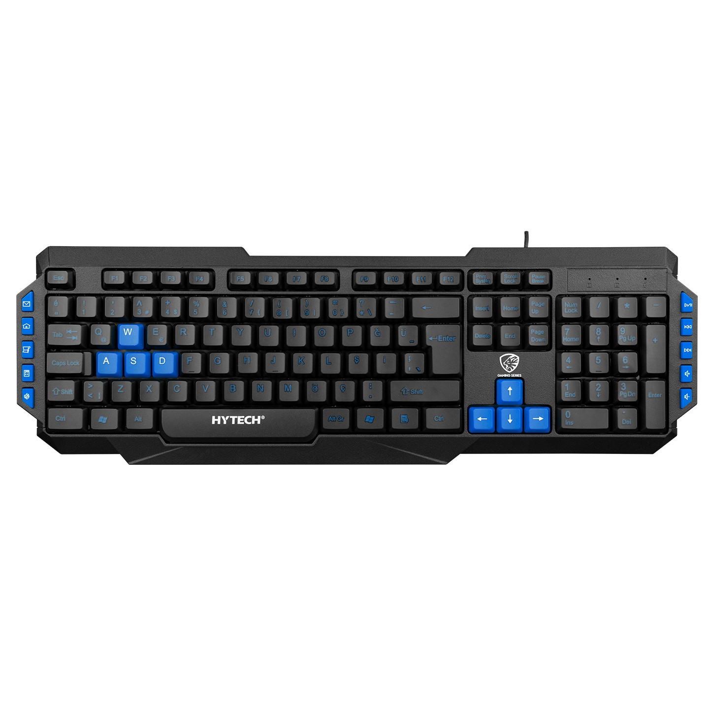 HYTECH HYK-46 GAMY SIYAH USB MAVI TUSLU Q GAMING OYUNCU KLAVYESI