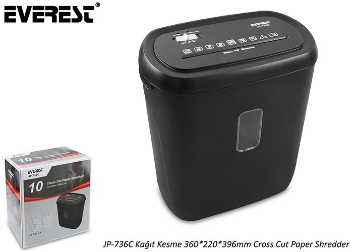 EVEREST JP-736C KAGIT KESME MAKINESI 360-220-396MM CROSS CUT PAPER SHREDDER