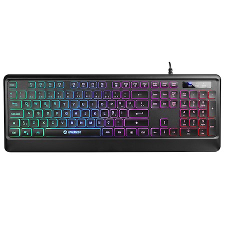 EVEREST KB-2025 SIYAH USB RAINBOW BACKLIGHT MEMBRANE GAMING OYUNCU KLAVYE