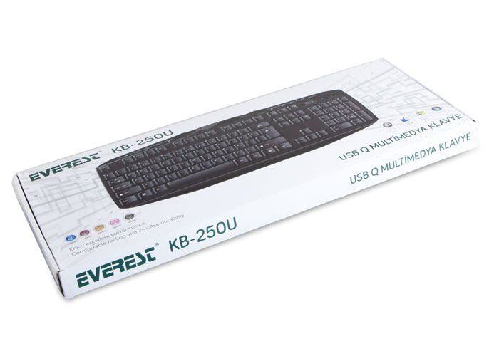 EVEREST KB-250U USB SIYAH USB Q MULTIMEDIA KABLOLU KLAVYE