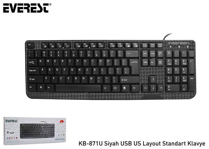 EVEREST KB-871U SIYAH USB STANDART Q KLAVYE