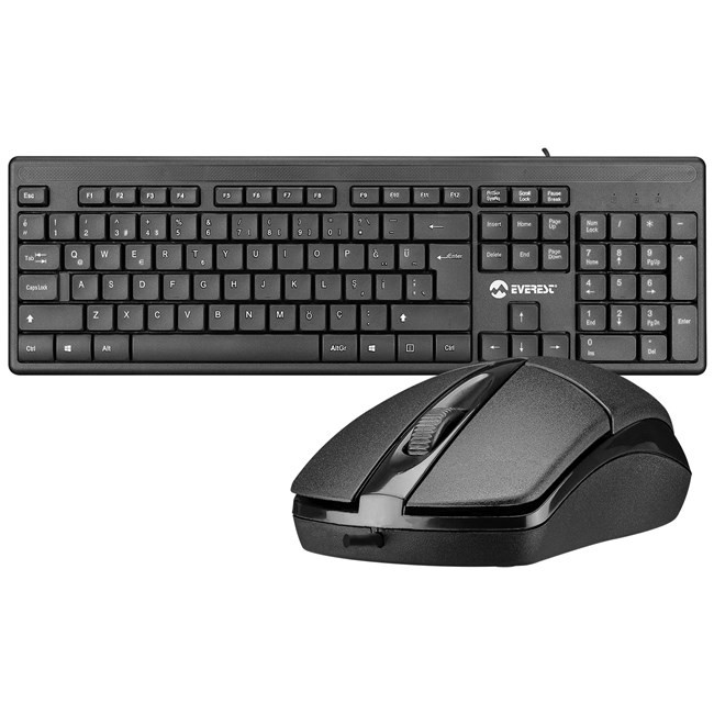 EVEREST KM-515 SIYAH USB COMBO Q  KLAVYE+MOUSE SET