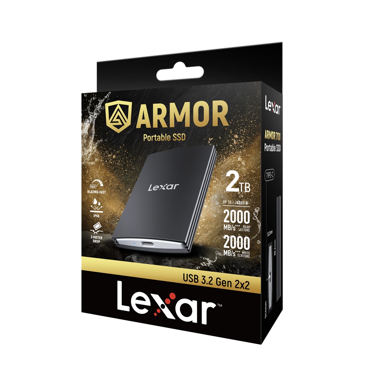 LEXAR 2TB LAR700X002T-RNBNG EXT.SSD 2TB USB3.2 GEN2X2 UP TO 2000MB/S READ AND 2000MB/S WRITE