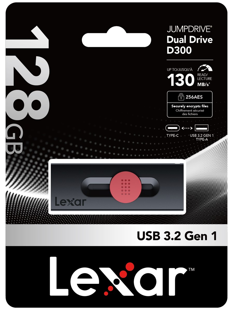 LEXAR 128GB LJDD300128G-BNBNG USB BELLEK DUAL TYPE-C AND TYPE-A USB 3.2 FLASH DRIVE UP TO 130MB/S READ