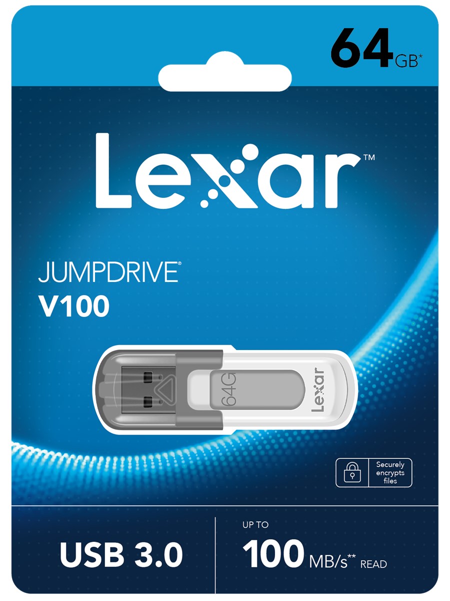 LEXAR 64GB LJDV100-64GABGY USB BELLEK JUMPDRIVE V100 USB 3.0 FLASH DRIVE