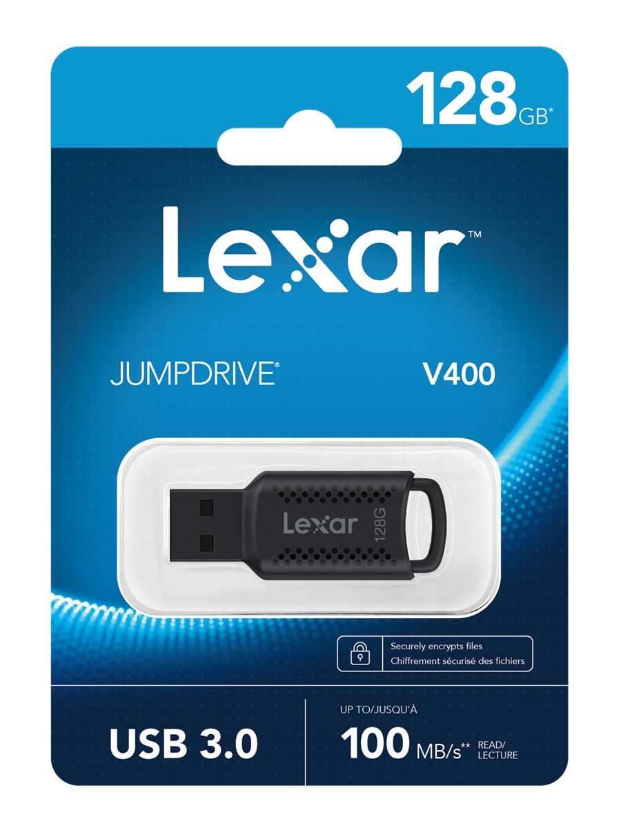 LEXAR 128GB LJDV400128G-BNBNG JUMPDRIVE V400 USB 3.0 FASH DRIVE 100MB/S READ