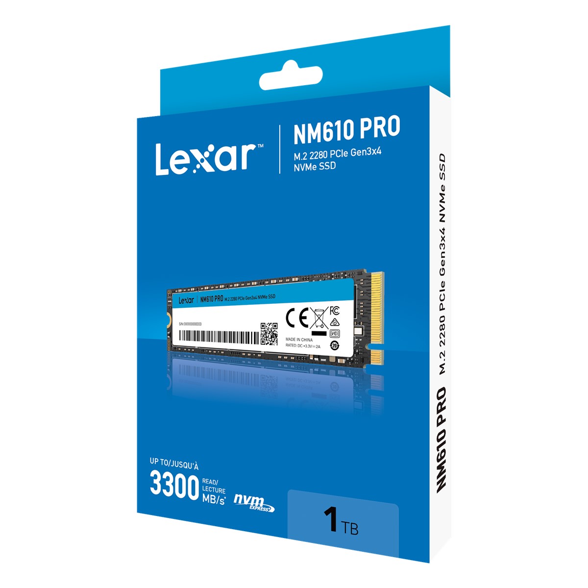 LEXAR SSD LNM610 PRO 1TB M.2 2280 PClE GEN3X4 NVMe UP TO 3300 MBS READ AND 2600 MBS WRITE LNM610P001T-RNNNG