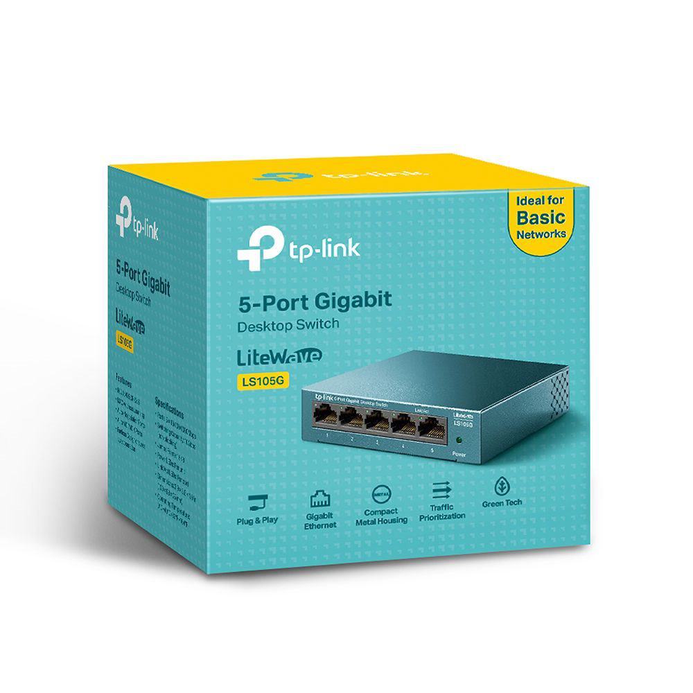 TP-LINK LS105G 5 PORT GIGABIT LITEWAVE SWITCH(CELIK KASA)