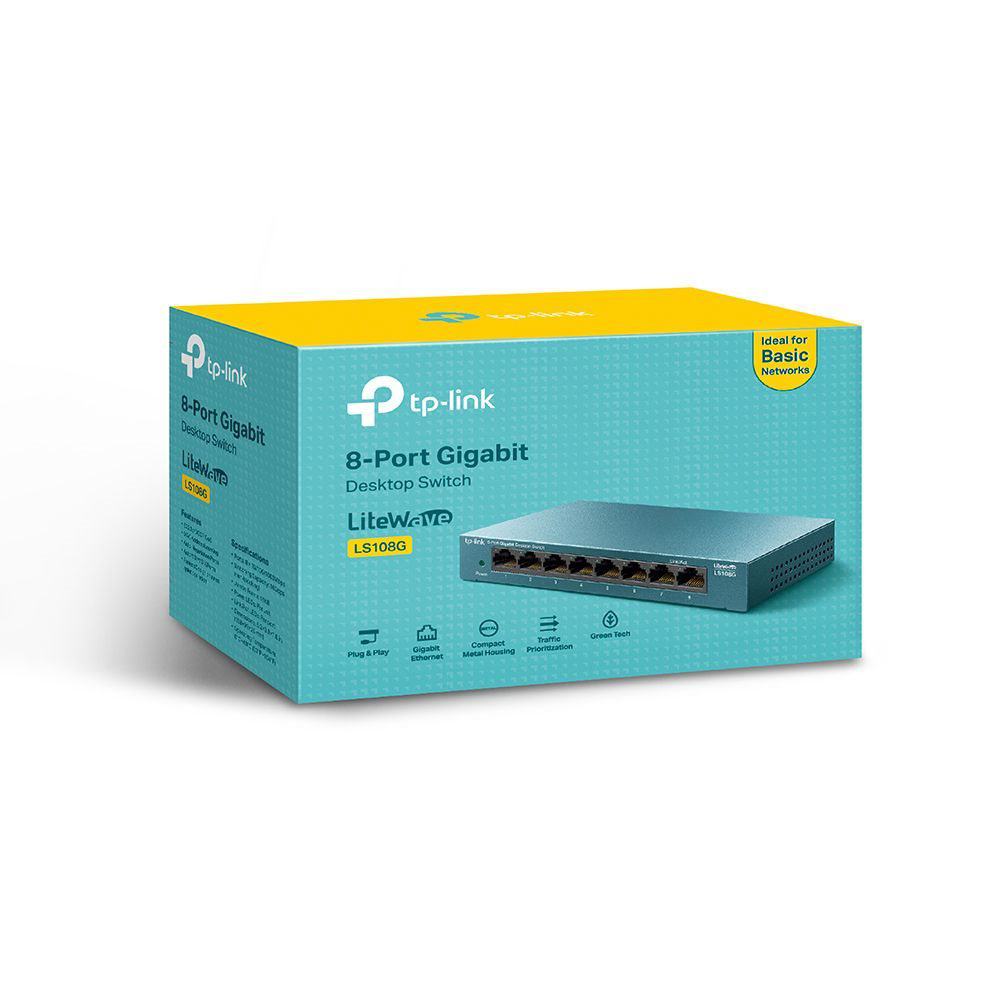 TP-LINK LS108G 8 PORT GIGABIT LITEWAVE MASAUSTU SWITCH (ÇELIK KASA)