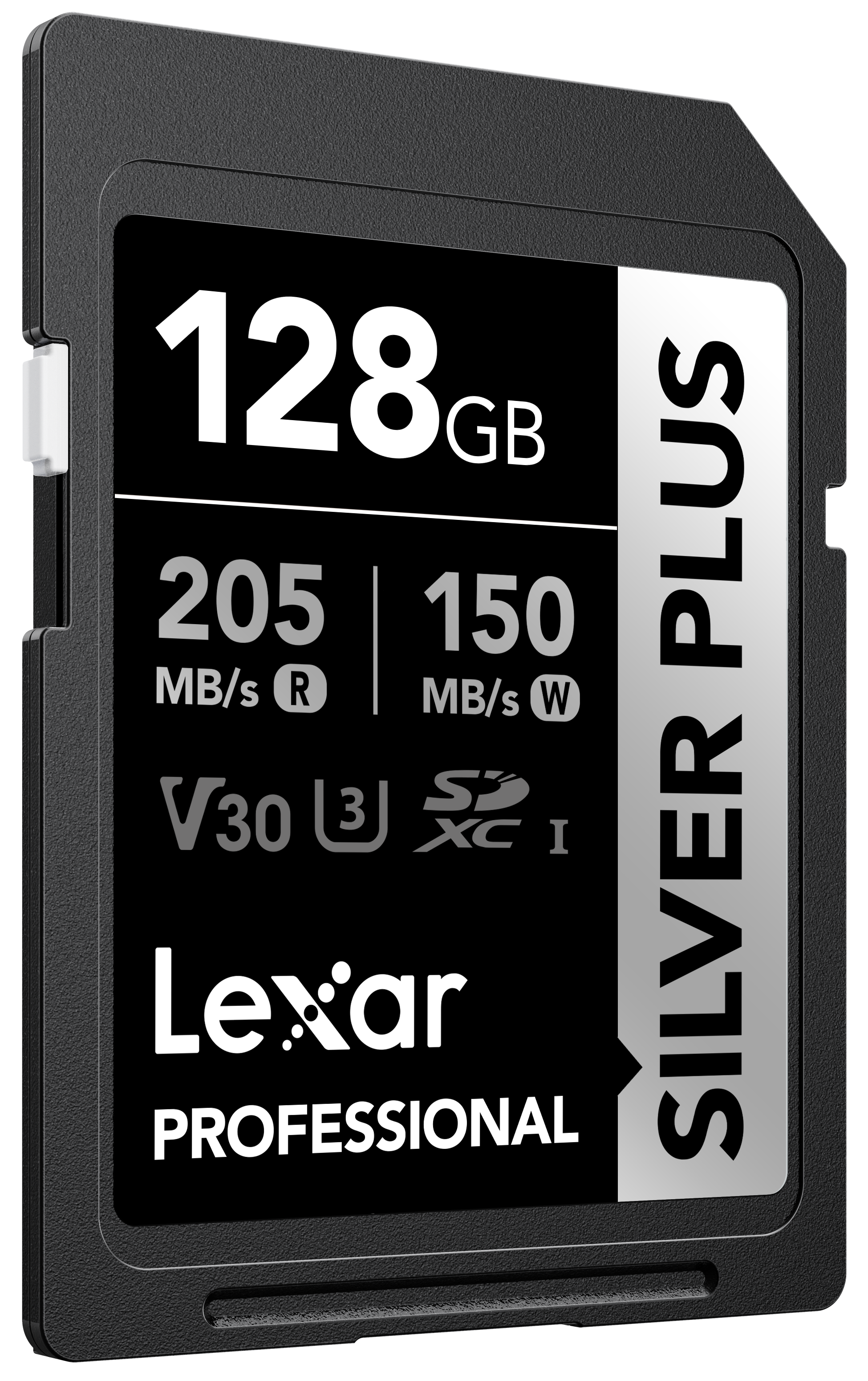 LEXAR 128GB LSDSIPL128G-BNNNG SD PROFESSIONAL SILVER PLUS SDXC UHS-I CARDS UP TO 205MB/S READ 150MB/S WRITE C10 V30 U3