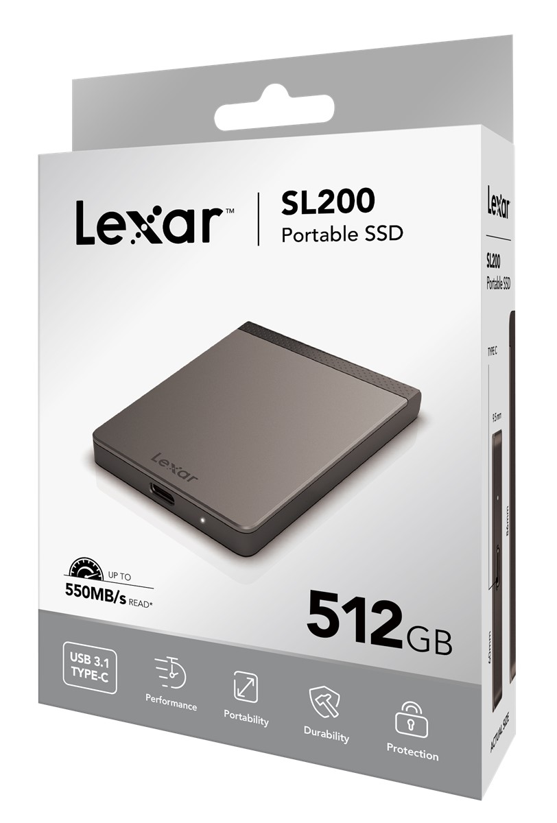 LEXAR 500GB LSL200X512G-RNNNU EXT.SSD 500GB UP TO 550MB/S READ AND 400MB/S WRITE