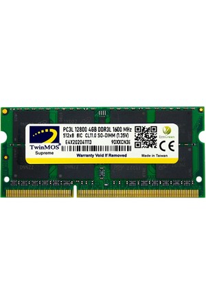 TWINMOS DDR3 4GB 1600MHZ 1.35V LOW VOLTAGE NOTEBOOK RAM