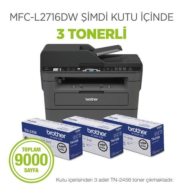 MFC-L2716DW-3T BROTHER COK FONKSIYONLU LAZER YAZICI