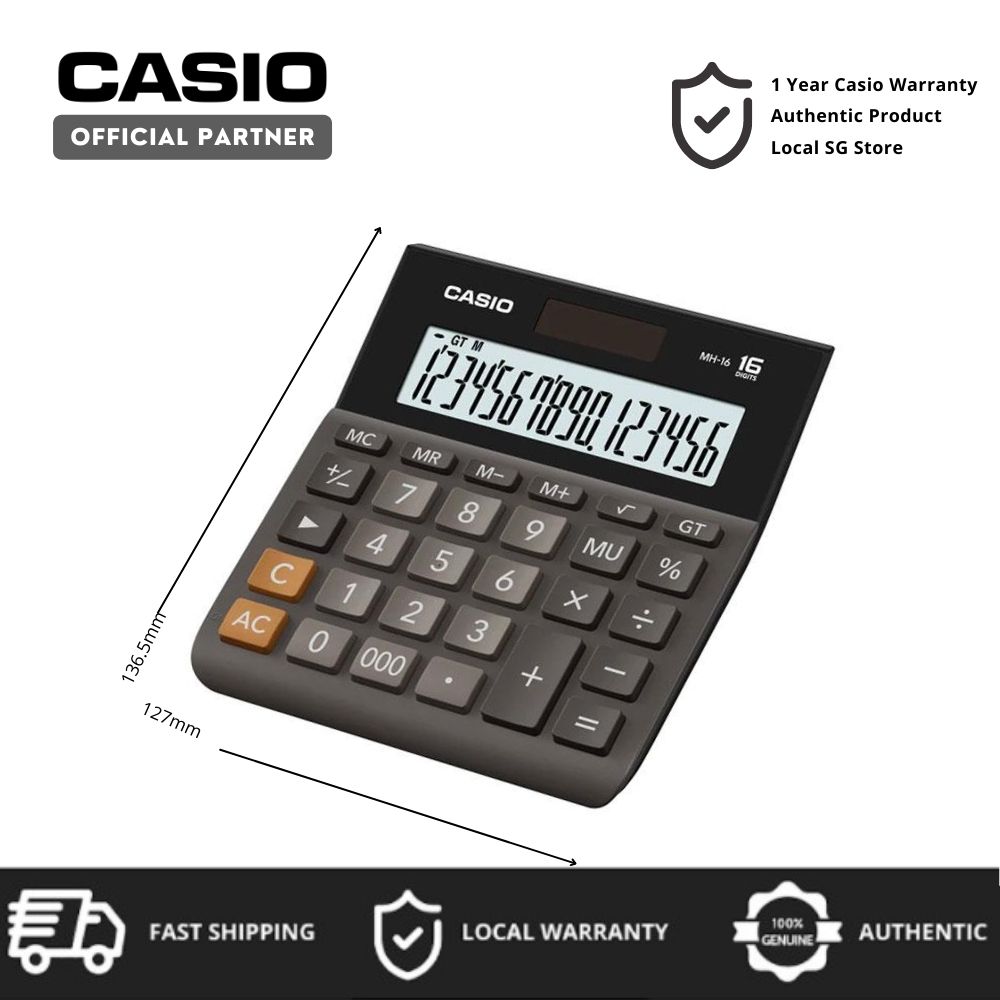 CASIO MH-16 16 HANE MASA USTU HESAP MAKINESI