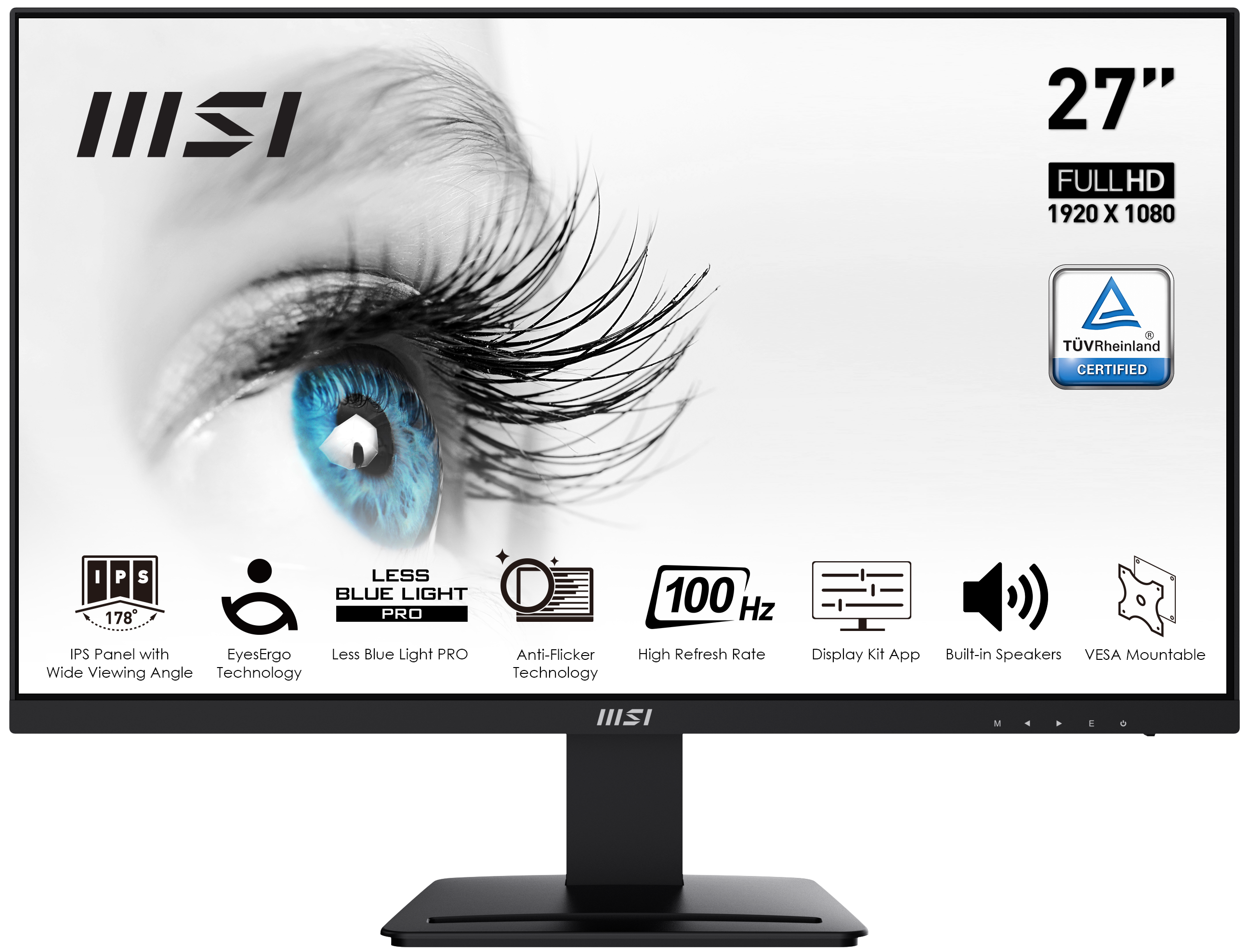 MSI 27 PRO MP273A 1920x1080 (FHD) 16:9 FLAT IPS 100HZ 1MS FREESYNC MONITOR